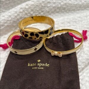 Kate Spade Gold and Cream Bangle Set
